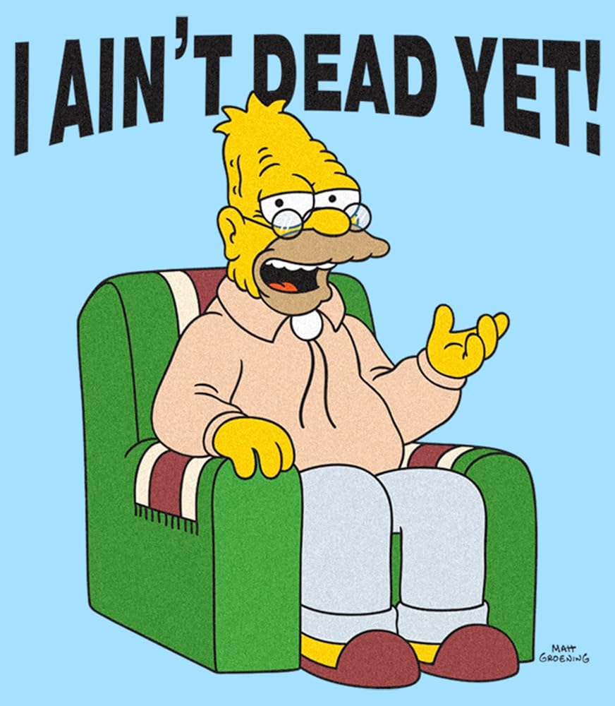 Amazon.com: Men's The Simpsons Grandpa Simpson I Ain't Dead